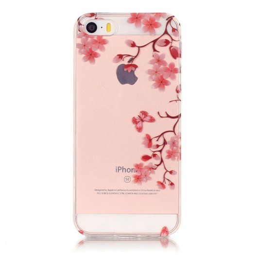 coque iPhone 5 / 5S / SE silicone phosphorescente - rose - Mobile-Store
