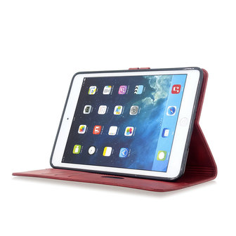 Portefeuille Etui Portefeuille En Similicuir avec Support pour iPad mini 1 2 3 4 5 - 7,9 pouces - Rouge