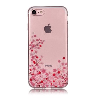 Coque TPU Flexible Transparente pour petites fleurs iPhone 7 8 SE 2020 SE 2022 - Rose