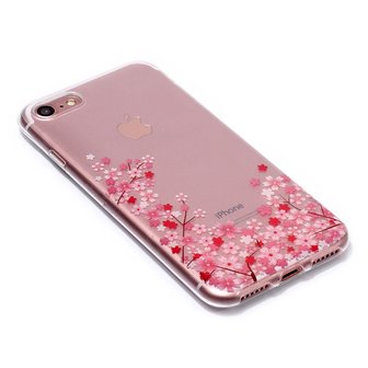 Coque TPU Flexible Transparente pour petites fleurs iPhone 7 8 SE 2020 SE 2022 - Rose