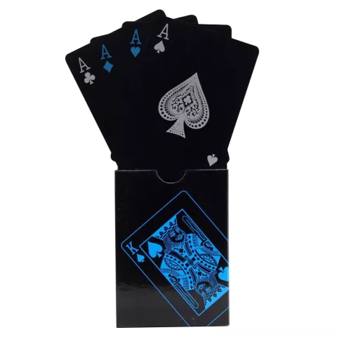 Cartes &agrave; jouer imperm&eacute;ables en PVC 54 pi&egrave;ces Cartes de poker - Finition lisse noire