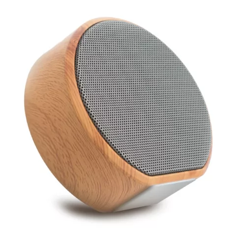 Haut-parleur sans fil Bluetooth &agrave; texture bois A60 - Mini subwoofer gris