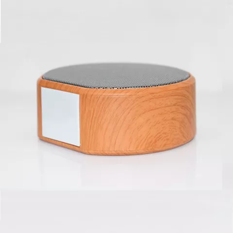 Haut-parleur Bluetooth sans fil texture bois A60 - Mini caisson de basses gris