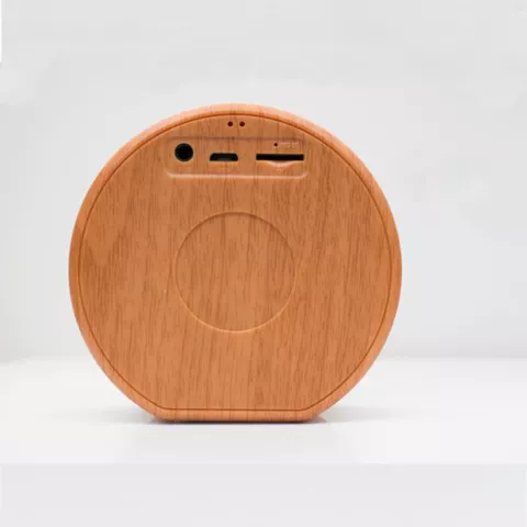 Haut-parleur Bluetooth sans fil texture bois A60 - Mini caisson de basses gris