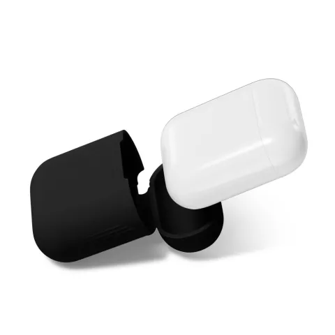 &Eacute;tui en silicone souple adapt&eacute; au bo&icirc;tier Apple AirPods - Noir