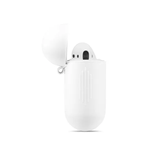 &Eacute;tui en silicone souple adapt&eacute; au bo&icirc;tier Apple AirPods - Blanc