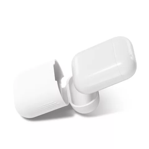Housse en silicone souple pour Apple AirPods Case - Blanc