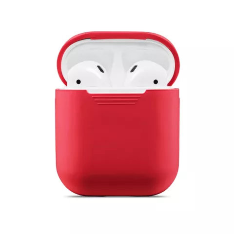 &Eacute;tui en silicone souple adapt&eacute; au bo&icirc;tier Apple AirPods - Rouge