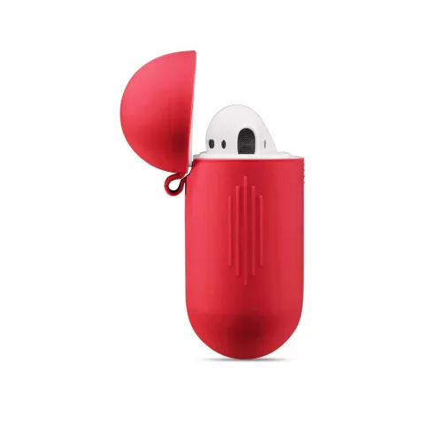 &Eacute;tui en silicone souple adapt&eacute; au bo&icirc;tier Apple AirPods - Rouge