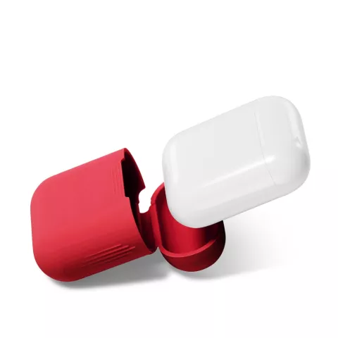 &Eacute;tui en silicone souple adapt&eacute; au bo&icirc;tier Apple AirPods - Rouge