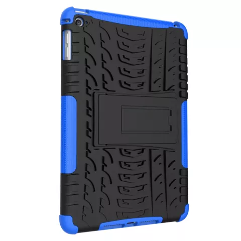Profil De Pneu Poign&eacute;e De Couverture B&eacute;quille En Plastique TPU compatible avec iPad Mini 4 5 Cas - Bleu