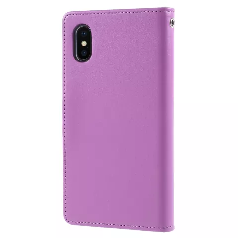 Coque iPhone X XS Mercury Goospery Rich Walletcase 7 Passes en cuir synth&eacute;tique - Violet