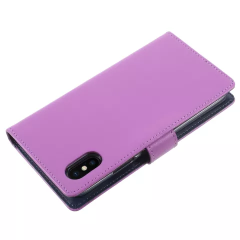 Coque iPhone X XS Mercury Goospery Rich Walletcase 7 Passes en cuir synth&eacute;tique - Violet