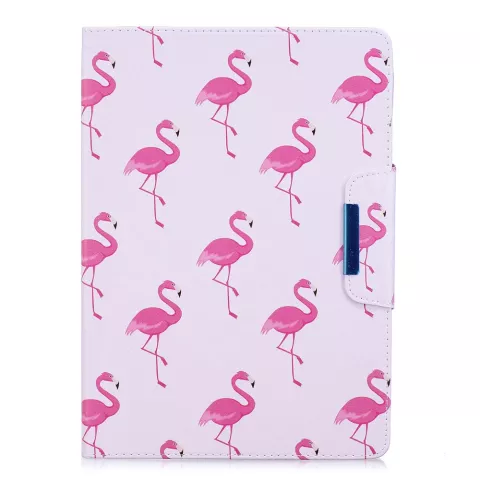 &Eacute;tui &agrave; rabat en cuir Flamingo standard compatible avec iPad 2017 2018 - Blanc Rose