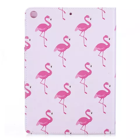 &Eacute;tui &agrave; rabat en cuir Flamingo standard compatible avec iPad 2017 2018 - Blanc Rose