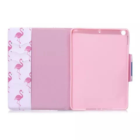 &Eacute;tui &agrave; rabat en cuir Flamingo standard compatible avec iPad 2017 2018 - Blanc Rose