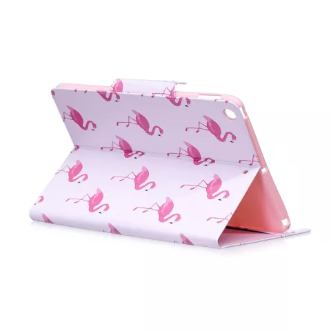 &Eacute;tui &agrave; rabat en cuir Flamingo standard compatible avec iPad 2017 2018 - Blanc Rose