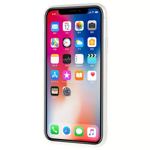 Coque en marbre TPU en marbre compatible avec iPhone X XS - Rose Blanc