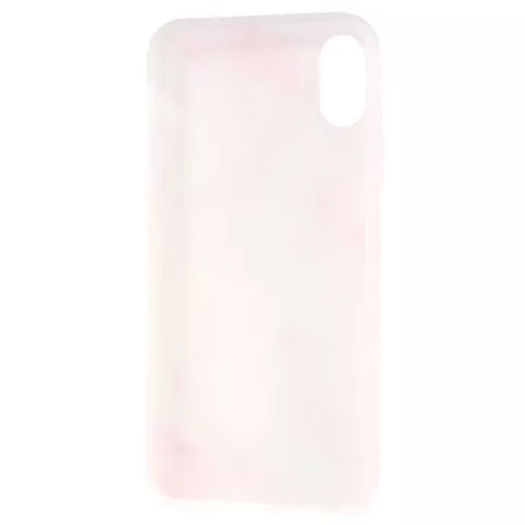 Coque en marbre TPU marbre iPhone X XS - Rose Blanc