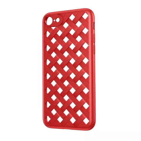 Coque en TPU tiss&eacute; Baseus compatible avec iPhone 7 8 SE 2020 SE 2022 - Rouge