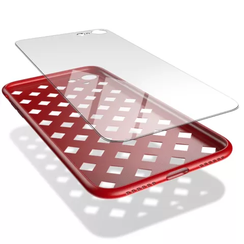Coque en TPU tiss&eacute; Baseus compatible avec iPhone 7 8 SE 2020 SE 2022 - Rouge