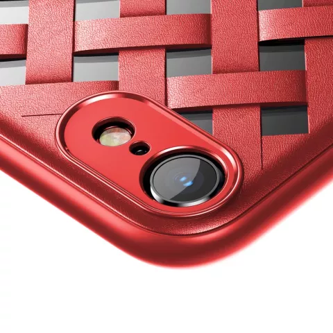 Coque TPU Baseus Woven pour iPhone 7 8 SE 2020 SE 2022 - Rouge