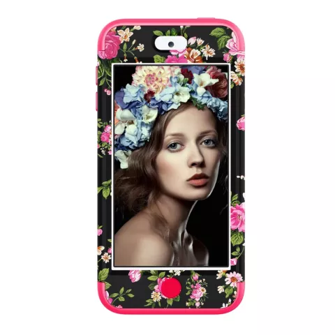 Armor Flower Case compatible avec iPod Touch 5 6 7 - Fleurs color&eacute;es