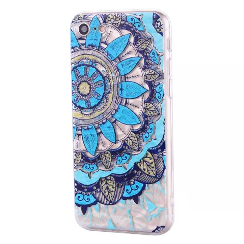 Coque Mandala Diamond look compatible avec iPhone 7 8 SE 2020 SE 2022 - Bleu