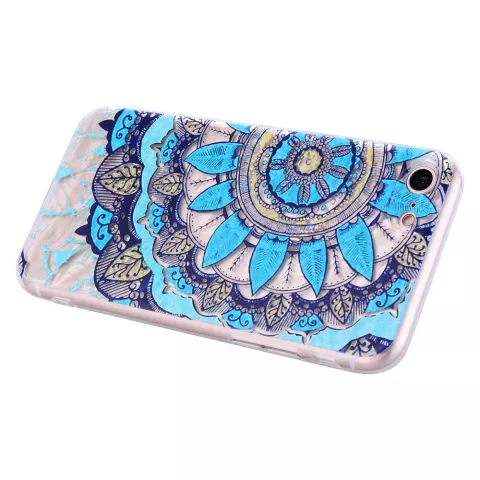 Coque Mandala Diamond look compatible avec iPhone 7 8 SE 2020 SE 2022 - Bleu