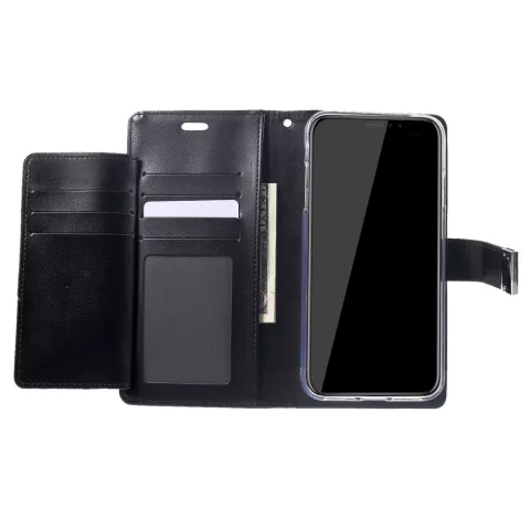 Mercury Goospery Rich Walletcase 7 Cards Simili cuir &eacute;tui compatible avec iPhone XS Max - Noir