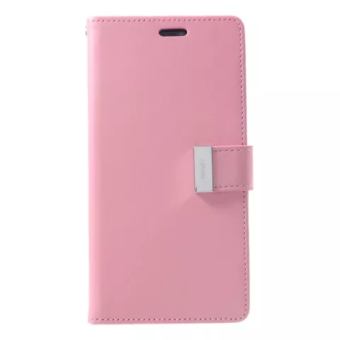 Mercury Goospery Rich Walletcase 7 Cartes Simili Cuir &eacute;tui compatible avec iPhone XS Max - Rose