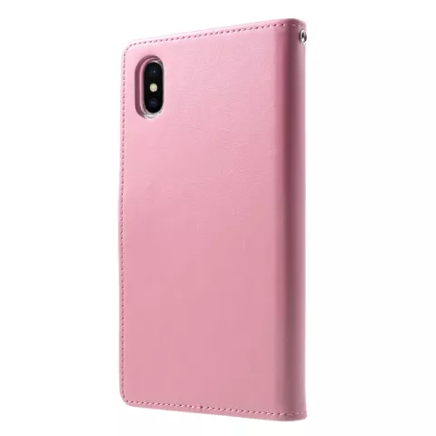 Coque iPhone XS Max Mercury Goospery Rich Walletcase 7 Passes en cuir artificiel - Rose