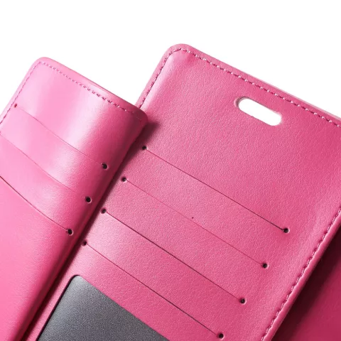 Mercury Goospery Rich Walletcase 7 Cartes Simili Cuir &eacute;tui compatible avec iPhone XS Max - Rose