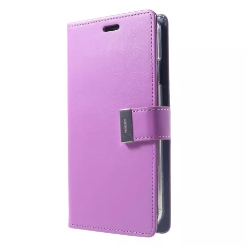 Coque iPhone XS Max Mercury Goospery Rich Walletcase 7 Passes en cuir artificiel - Violet