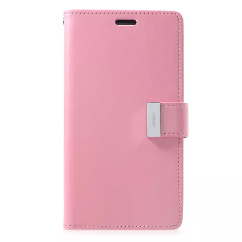 Coque iPhone XR Mercury Goospery Rich Walletcase 7 Passes en cuir artificiel - Rose