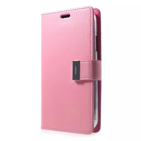 Mercury Goospery Rich Walletcase 7 Cards Simili cuir &eacute;tui compatible avec iPhone XR - Rose