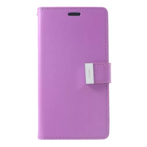 Coque iPhone XR Mercury Goospery Rich Walletcase 7 Passes en cuir artificiel - Violet