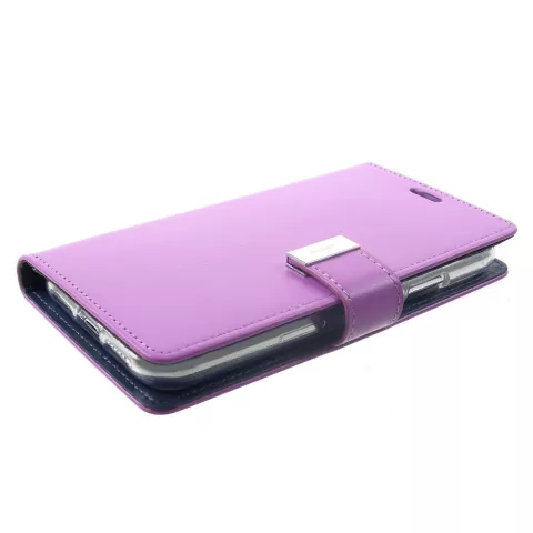 Coque iPhone XR Mercury Goospery Rich Walletcase 7 Passes en cuir artificiel - Violet