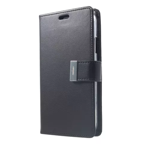Mercury Goospery Rich Walletcase 7 Cards Simili cuir la coque compatible avec iPhone XR - Noir