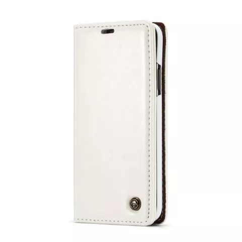 Etui pour iPhone XR Caseme Leatherette Wallet Card Holder - Blanc