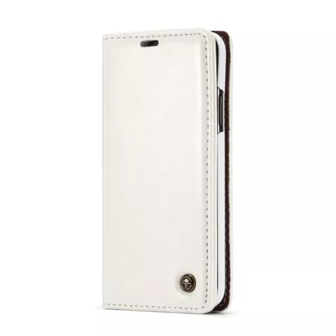 Caseme &Eacute;tui portefeuille en simili cuir avec porte-cartes &eacute;tui compatible avec iPhone XR - blanc