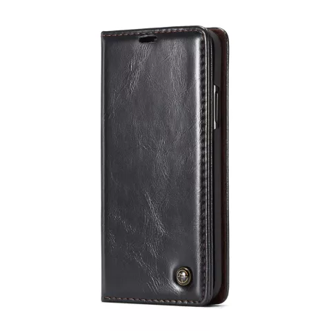 Caseme &Eacute;tui portefeuille en simili cuir avec porte-cartes &eacute;tui compatible avec iPhone XS Max - noir