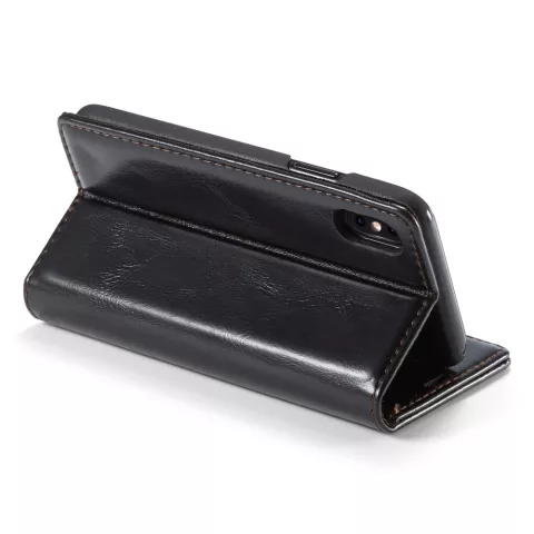Caseme &Eacute;tui portefeuille en simili cuir avec porte-cartes &eacute;tui compatible avec iPhone XS Max - noir