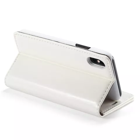 Etui Portefeuille en Cuir Caseme pour iPhone XS Max - Blanc