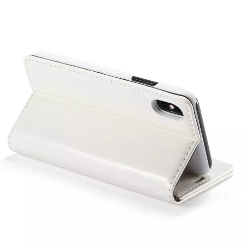 Caseme &Eacute;tui portefeuille en simili cuir avec porte-cartes &eacute;tui compatible avec iPhone XS Max - blanc