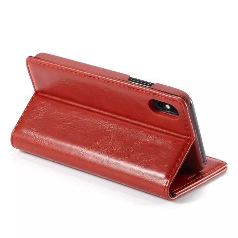 Etui Portefeuille en Cuirette Caseme pour iPhone XS Max - Rouge