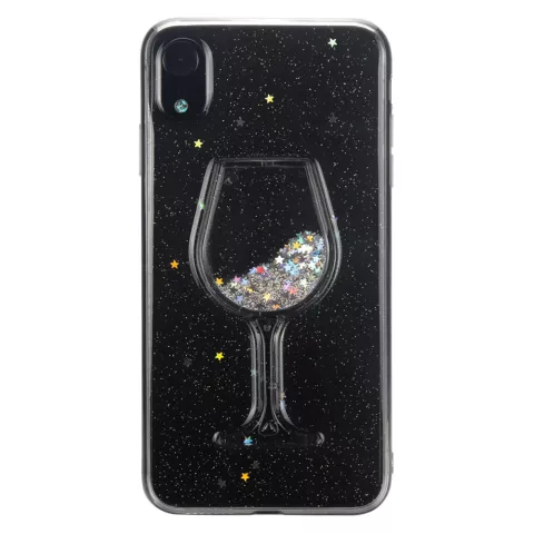 Coque Transparente Glitter Wineglass pour iPhone XR - Glitter
