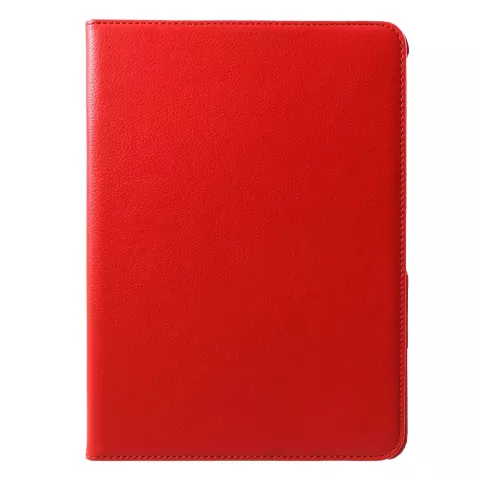 Cuir Litchi Grain compatible avec iPad Pro 12,9 Pouces (2018 2020 2021 2022) Couverture Rotative Avec Couverture - Rouge