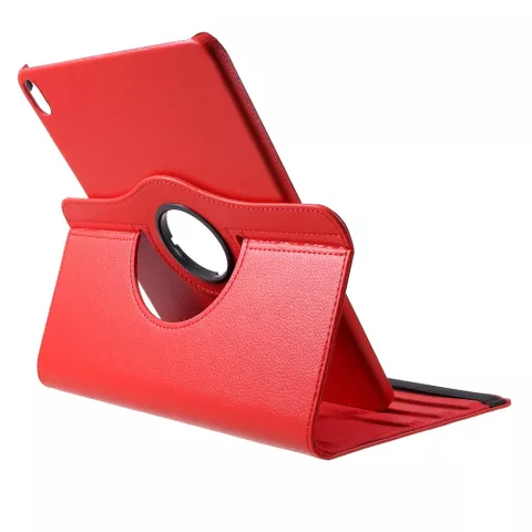 Housse en cuir Litchi Grain pour iPad Pro 12,9 pouces 2018 avec couvercle - Rouge