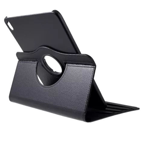 Housse en cuir Litchi Grain pour iPad Pro 12,9 pouces 2018 avec couvercle - Noir